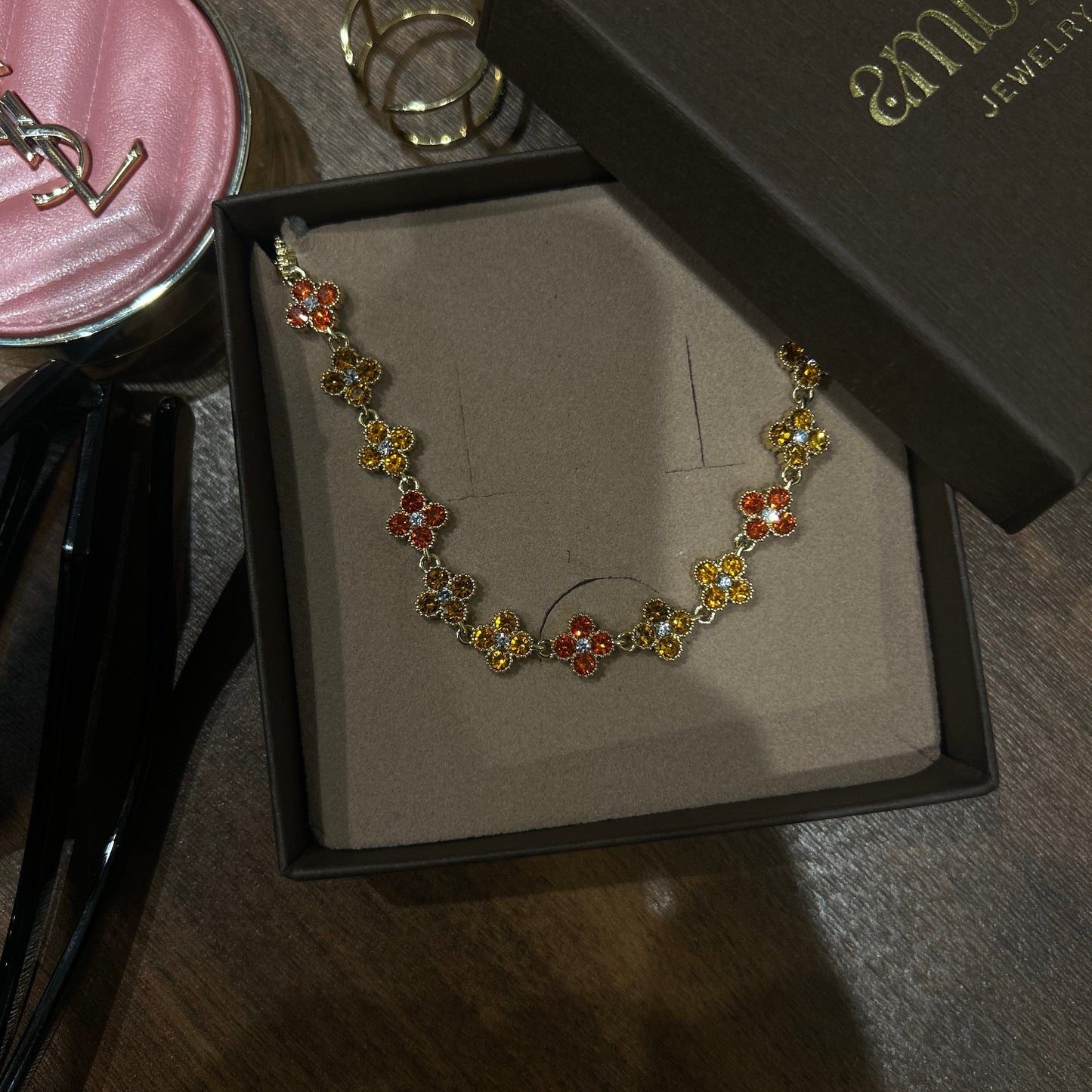Collier Flower Orange