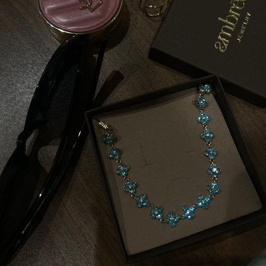 Collier Flower Turquoise