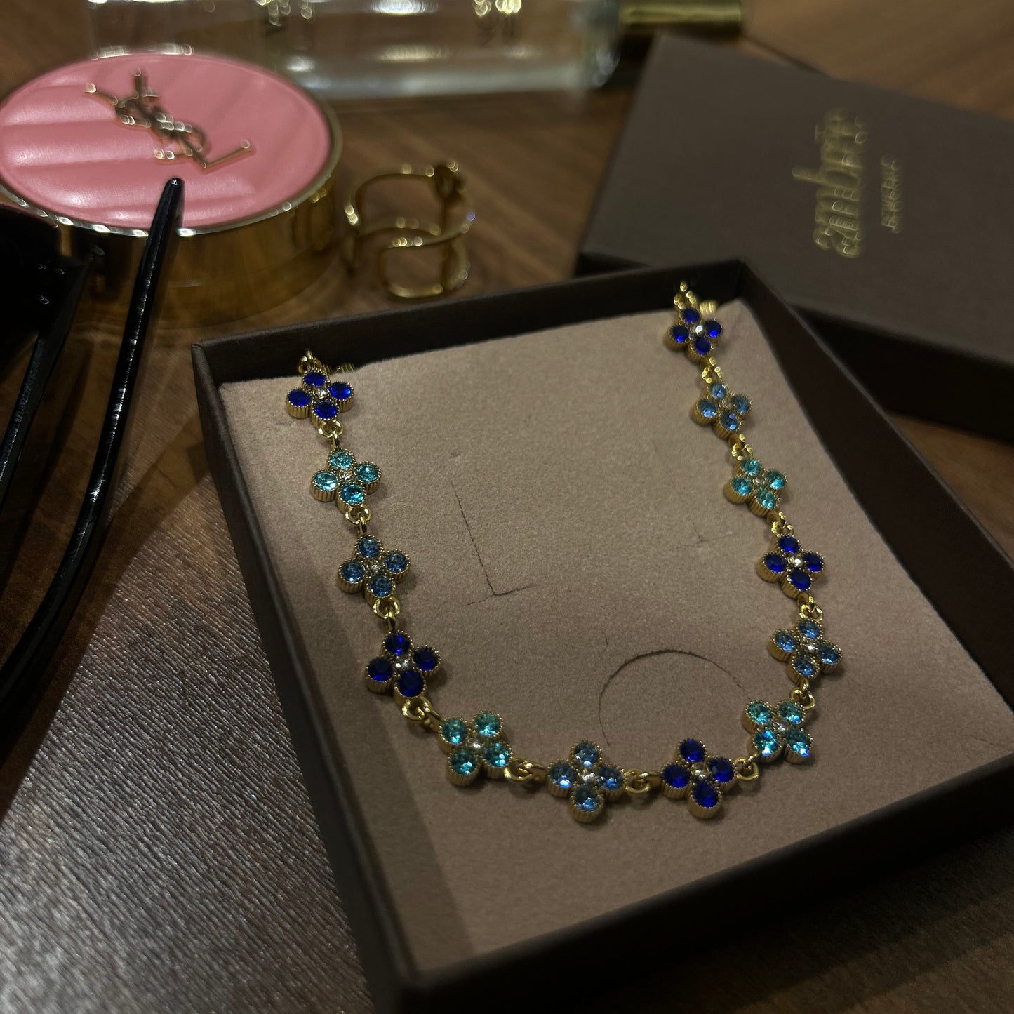Collier Flower Blue